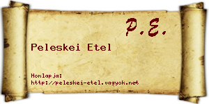 Peleskei Etel névjegykártya